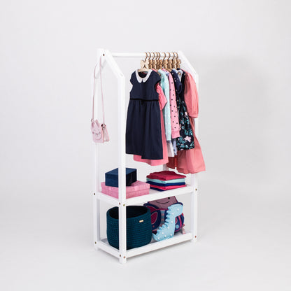 House Shaped Clothing Rack with Storage