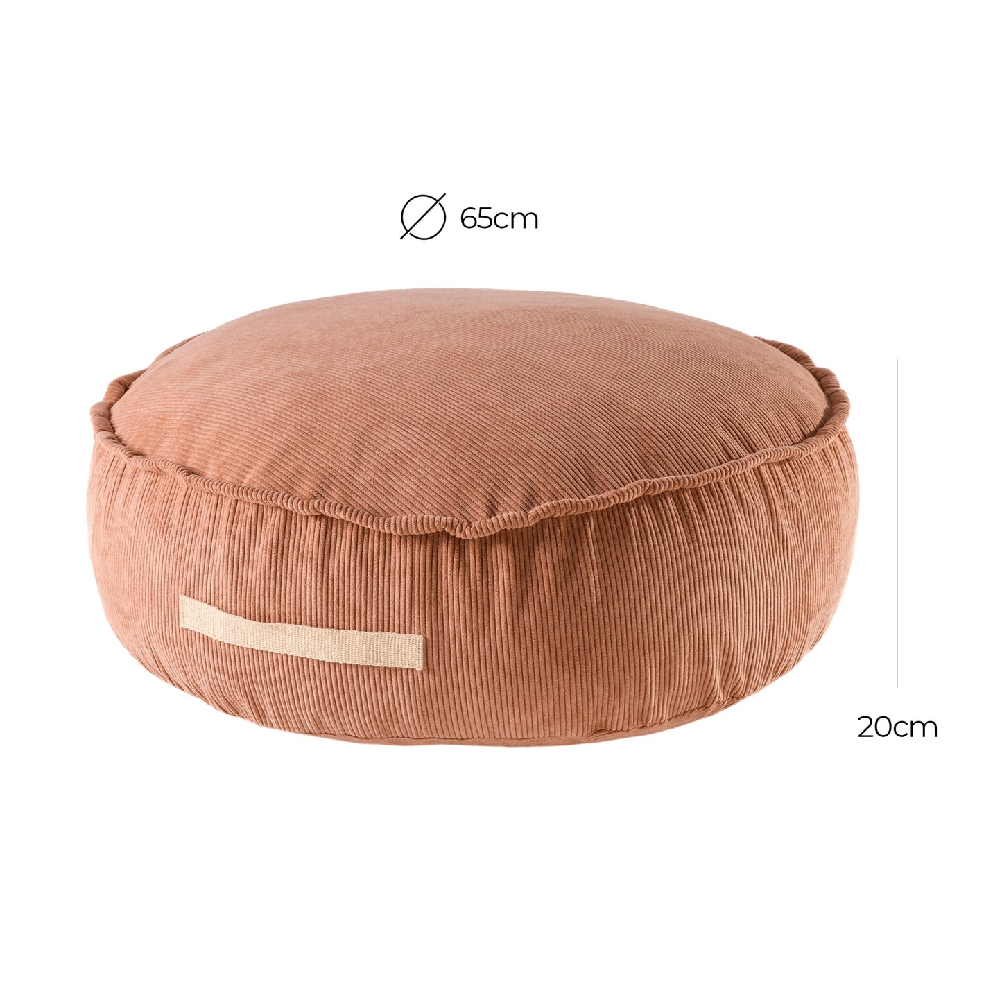 MeowBaby® Corduroy Pouf Round – Designer Seating for Children - Brick