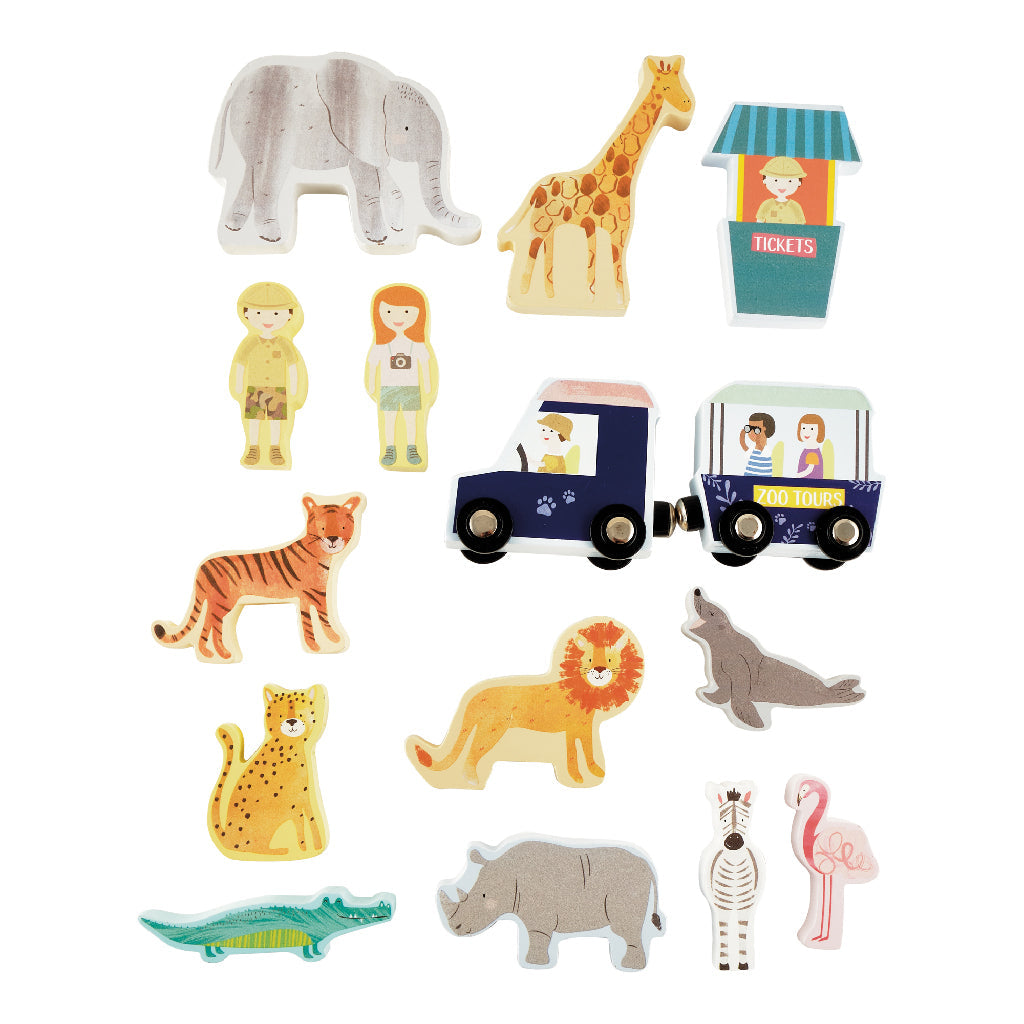 Playbox with Wooden Pieces - Jungle & Zoo