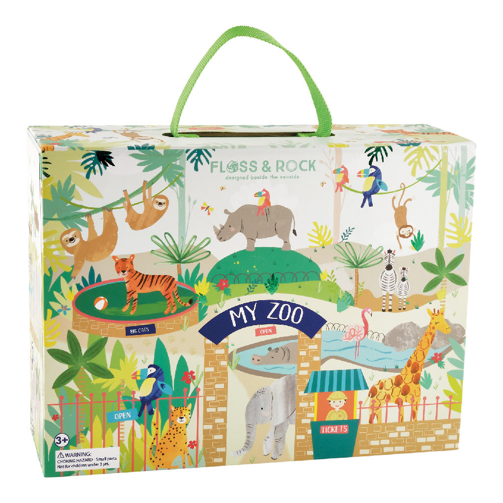 Playbox with Wooden Pieces - Jungle & Zoo