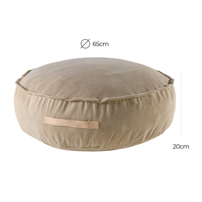 MeowBaby® Corduroy Pouf Round – Designer Seating for Children - Sand