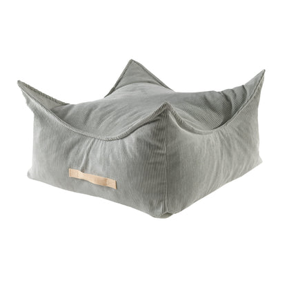 MeowBaby® Pouffe For Children, Square, Corduroy - Grey