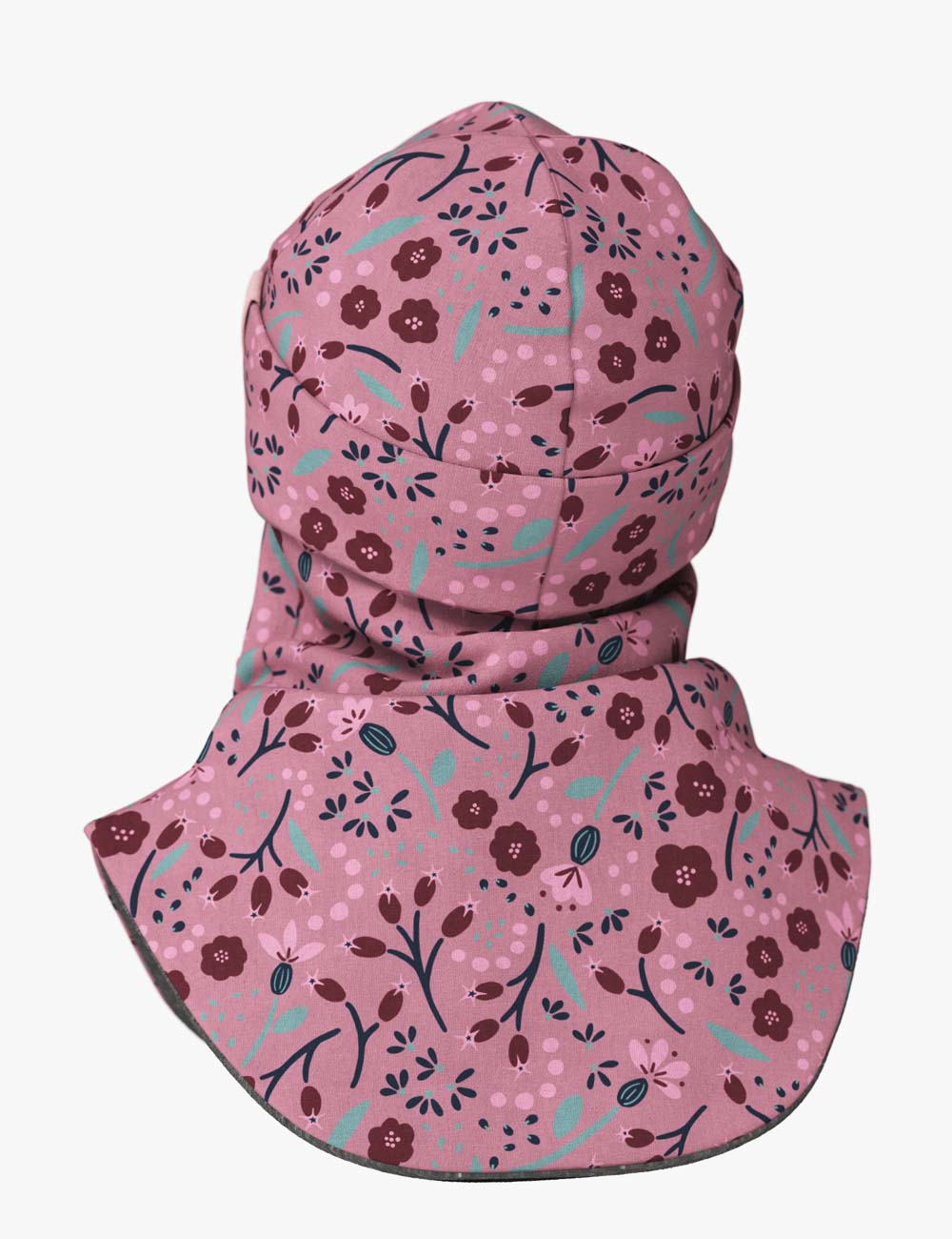 Merino Balaclava For Kids BREM - Autumn Flowers