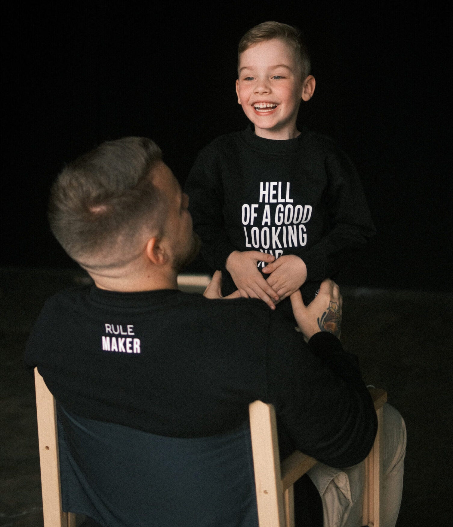 Matching Sweatshirts For Dad and Kid - Black