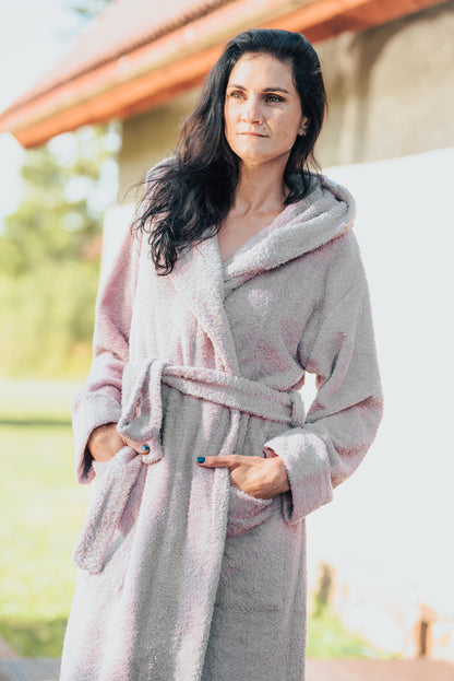 Unisex Hooded Bathrobe - Cotton Terry