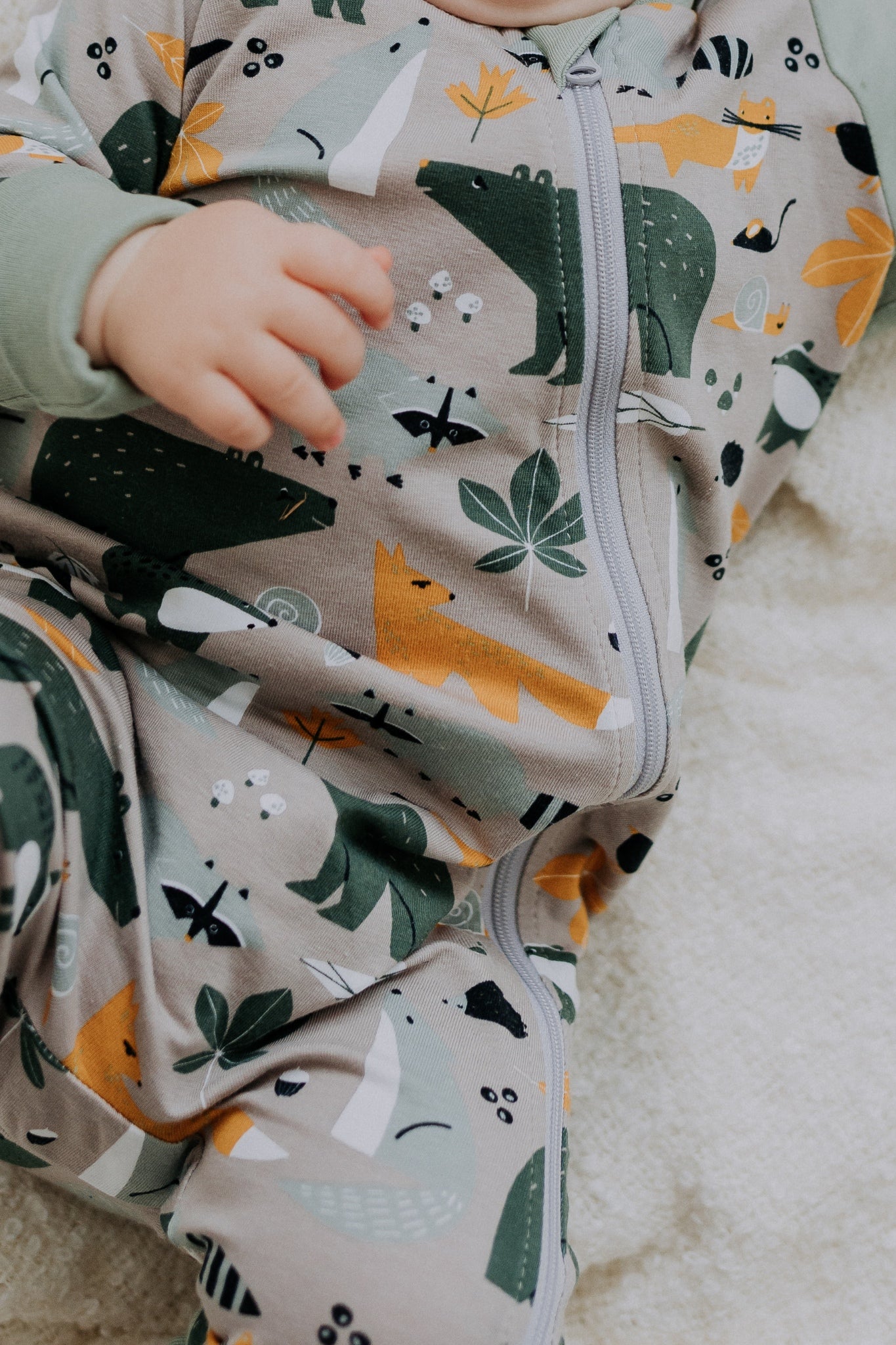 Baby Sleepsuit FREDA - Autumn Forest Animals