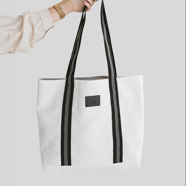 White Denim Tote Bag