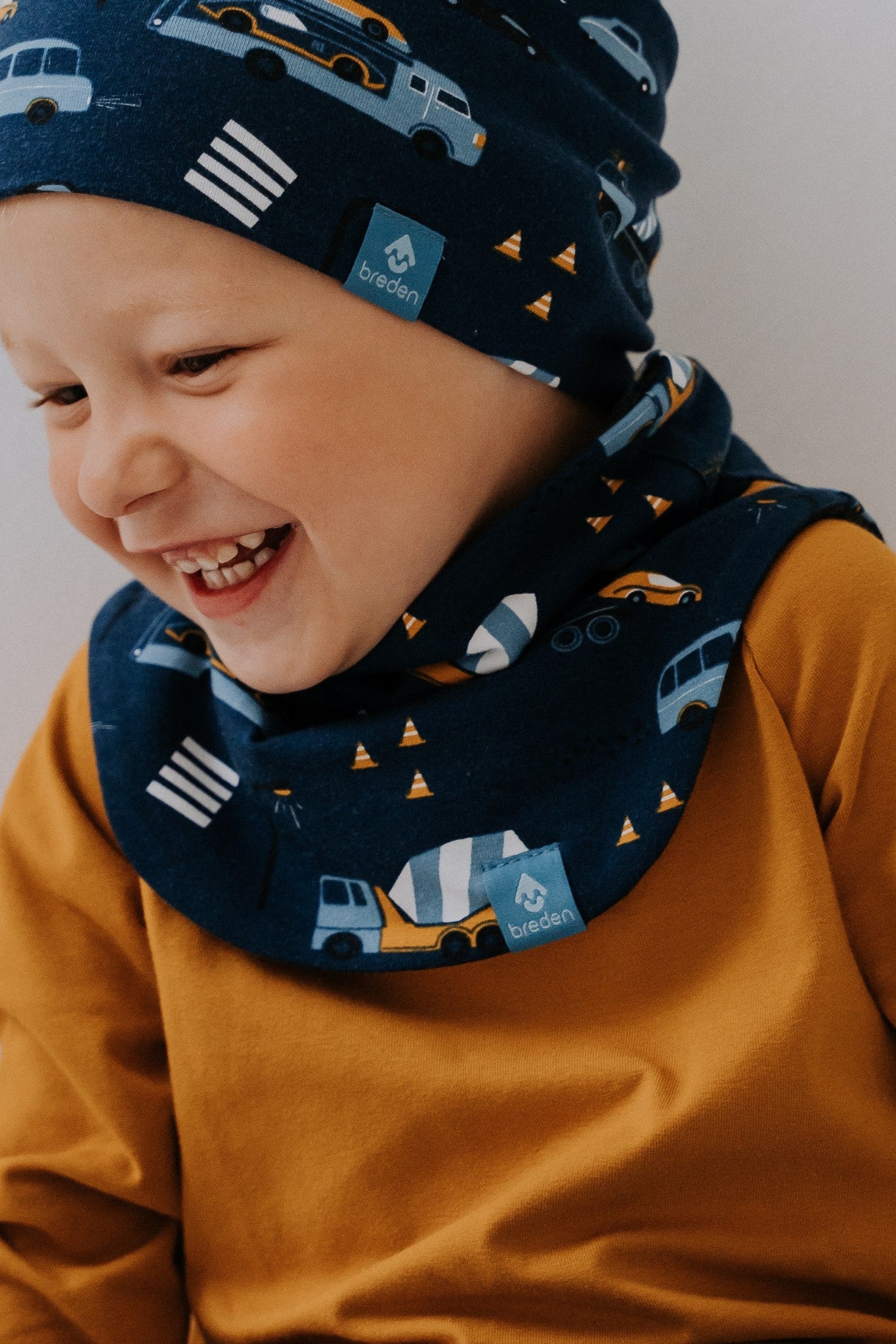 Kids Merino Neck Warmer MIKEL - Vehicles