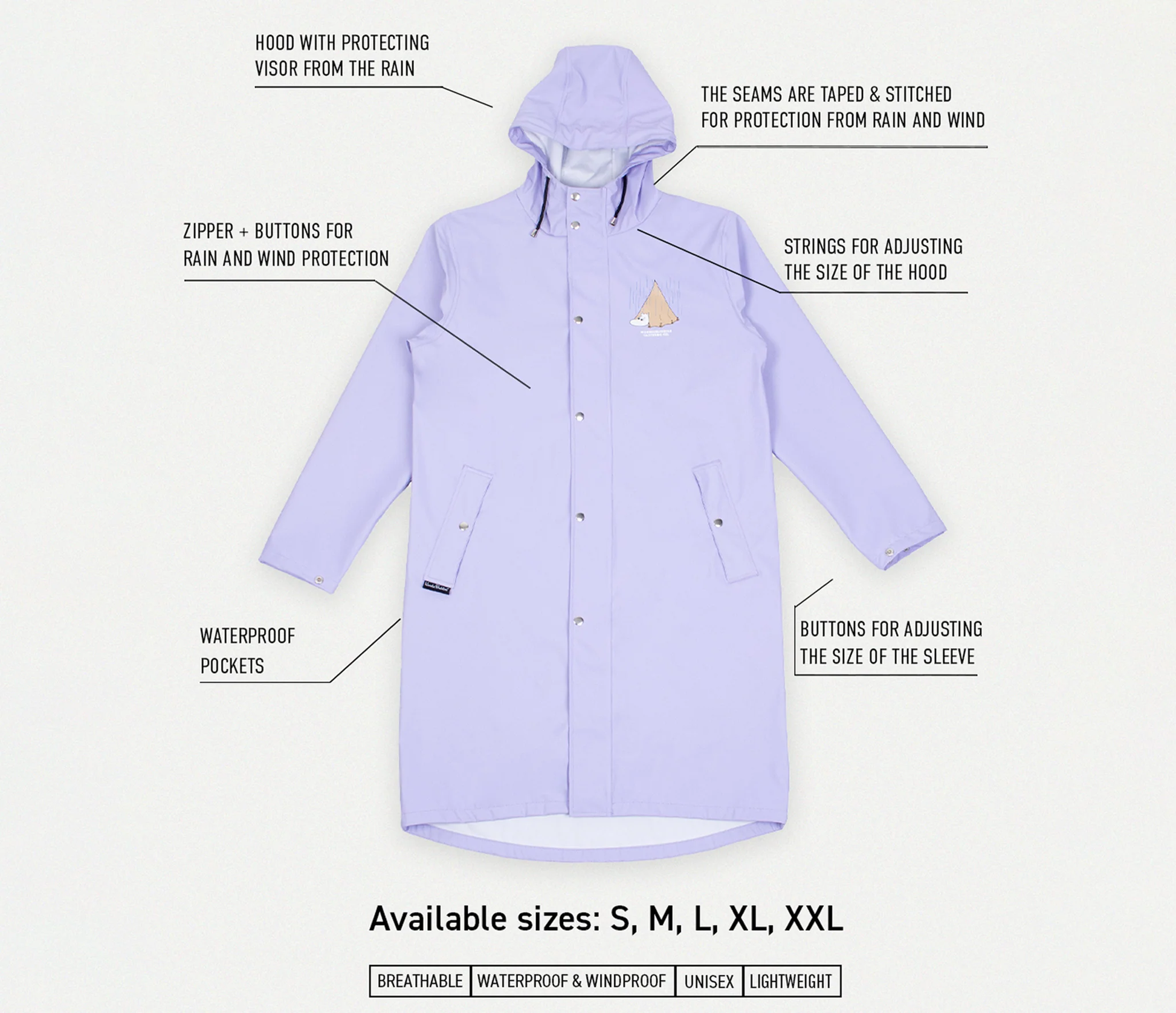 Moomin Adventure Rain Jacket - Lilac