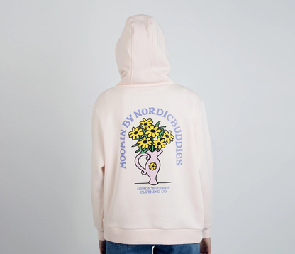 Sniff Flower Bouquet Hoodie Ladies - Light Pink