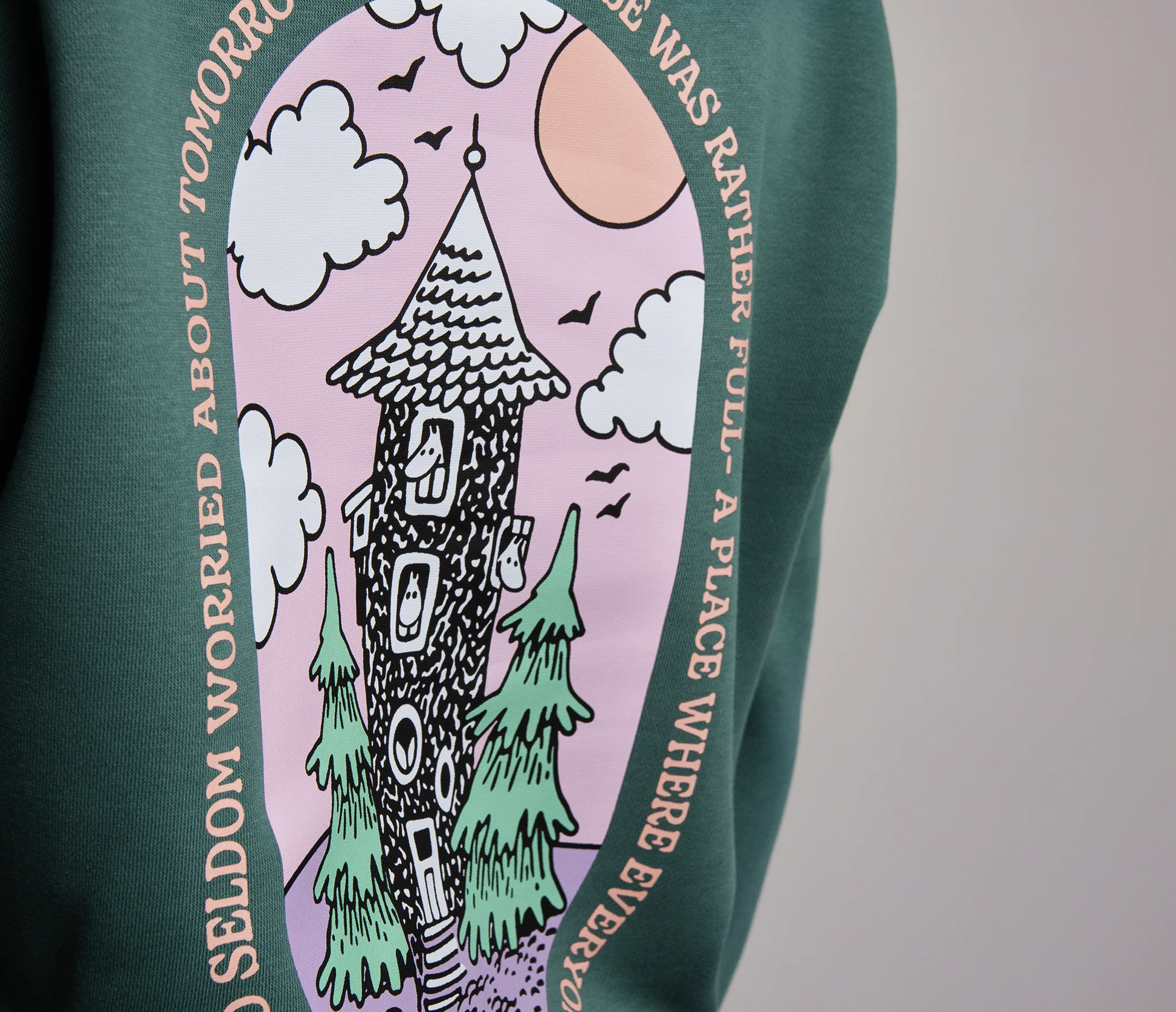 Organic Premium Hoodie Moominhouse - Green