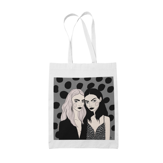 Tote Bag with Illustration - Love Your Sisters