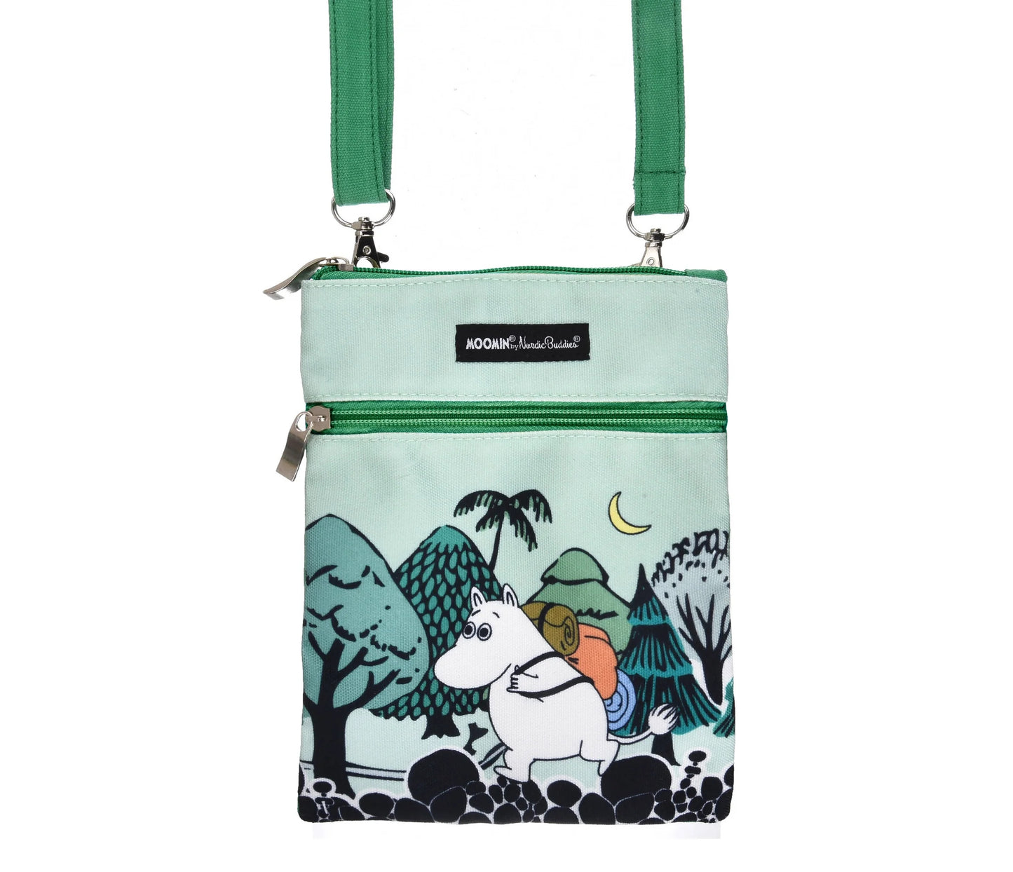 Moomintroll Adventuring Neck/Passport Bag - Green