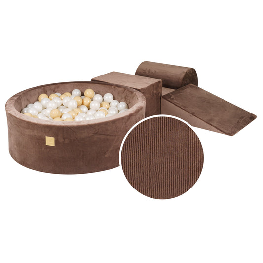 MeowBaby® Playset with Ball Pit and 3 Elements - Brown