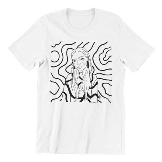 Unisex Organic Cotton T-shirt with Illustration - Decision B&W