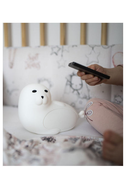 Seal Silicone Lamp with Remote - White