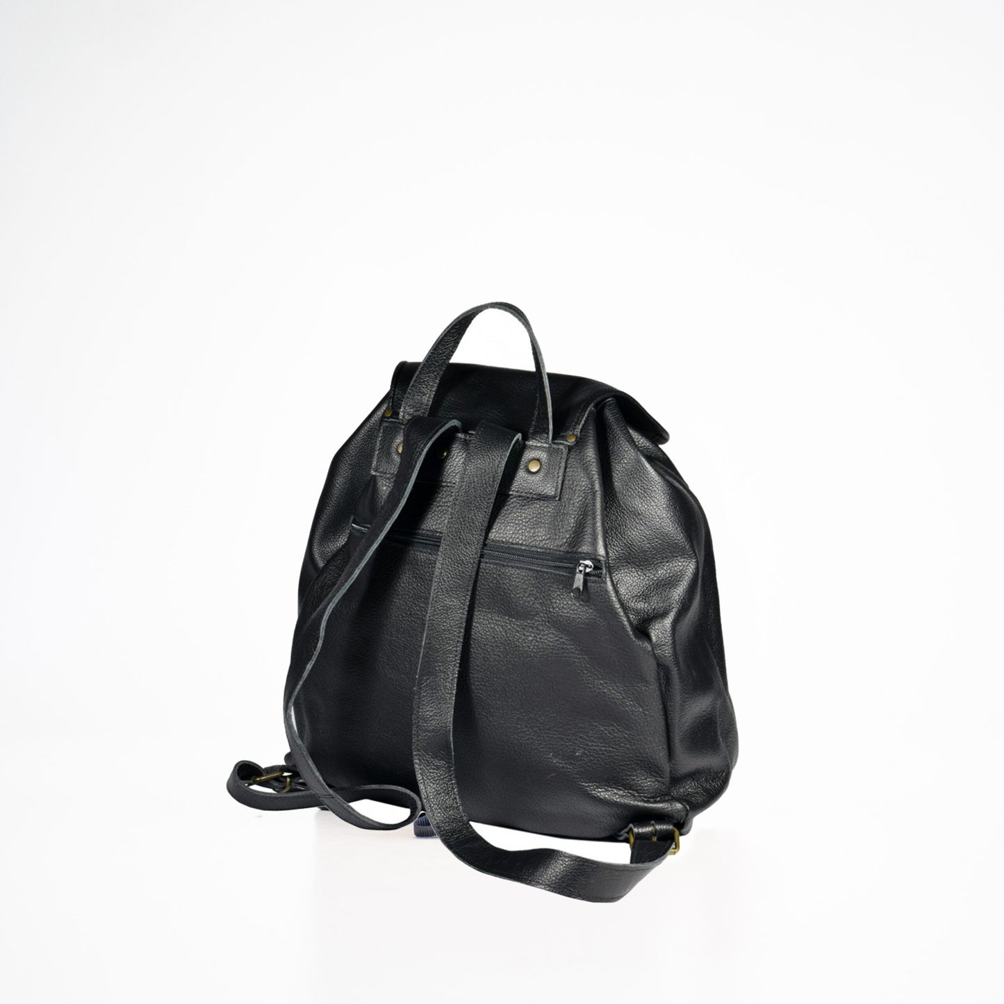 Leather Backpack 95-38 - Black