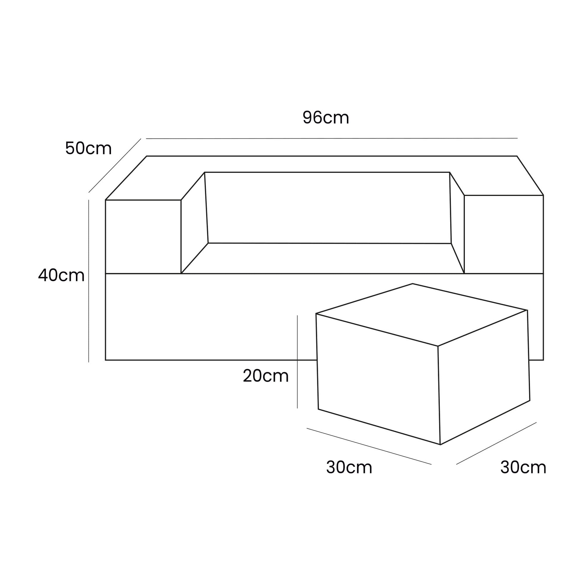 MeowBaby® Bearly Cube Sofa - White