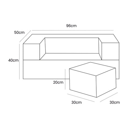 MeowBaby® Bearly Cube Sofa - White